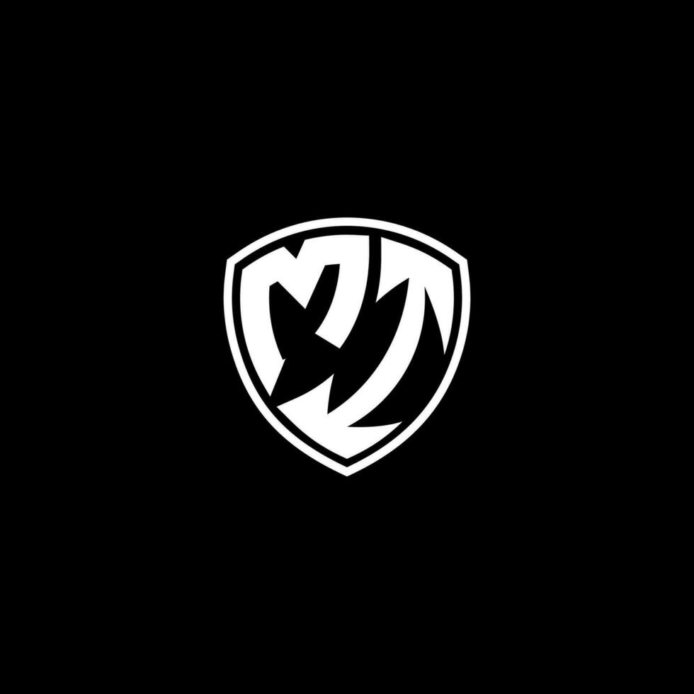 MI Initial Letter in Modern concept Monogram Shield Logo vector