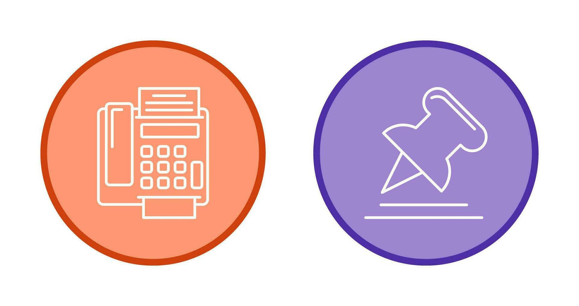 Fax Machine and Pin Icon vector