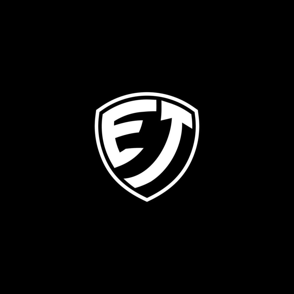 ET Initial Letter in Modern concept Monogram Shield Logo vector