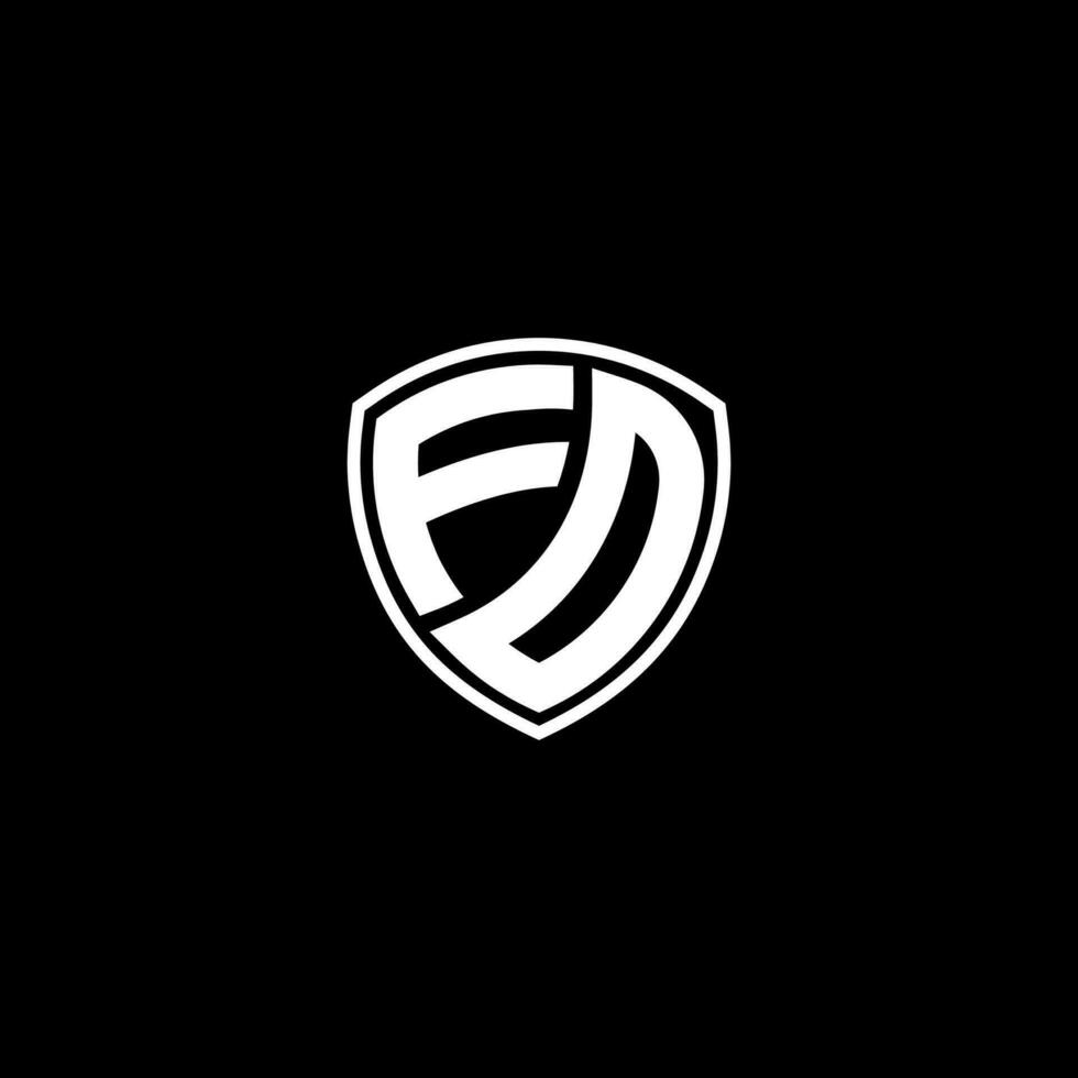 FD Initial Letter in Modern concept Monogram Shield Logo vector