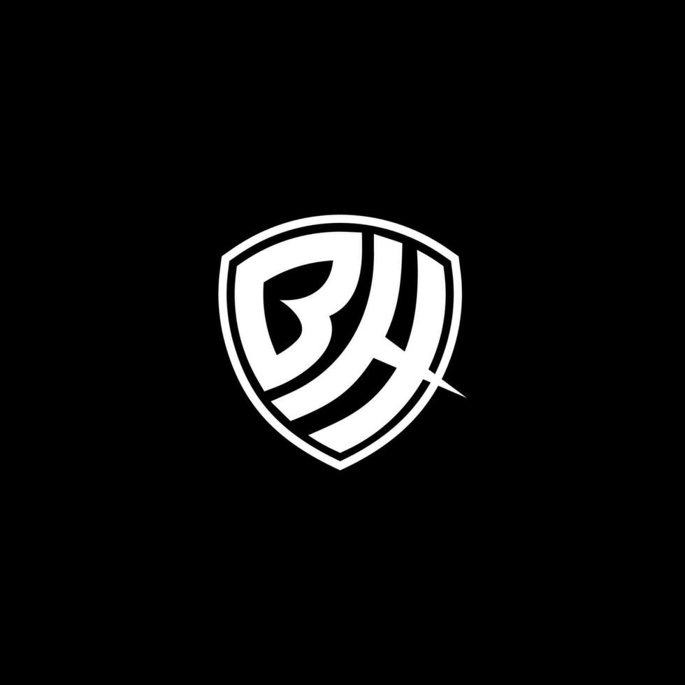BH Initial Letter in Modern concept Monogram Shield Logo vector