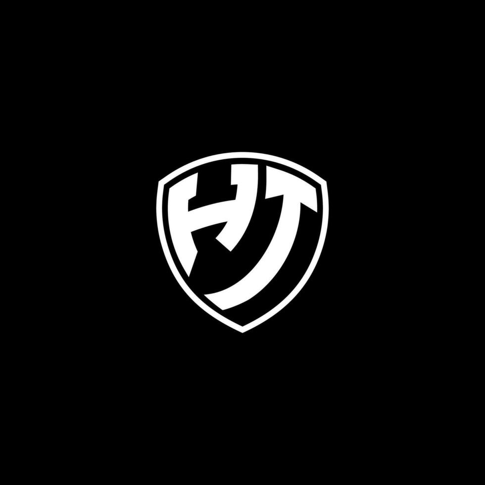 HT Initial Letter in Modern concept Monogram Shield Logo vector