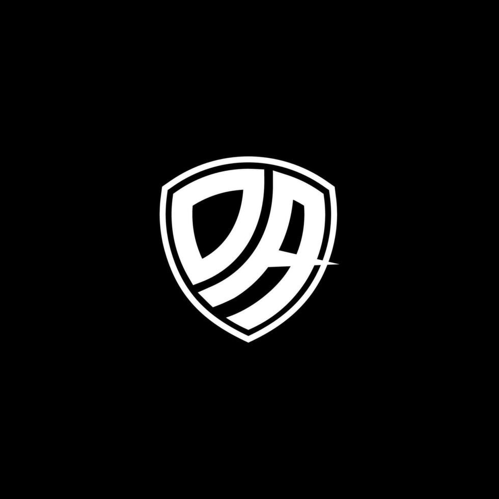 DA Initial Letter in Modern concept Monogram Shield Logo vector