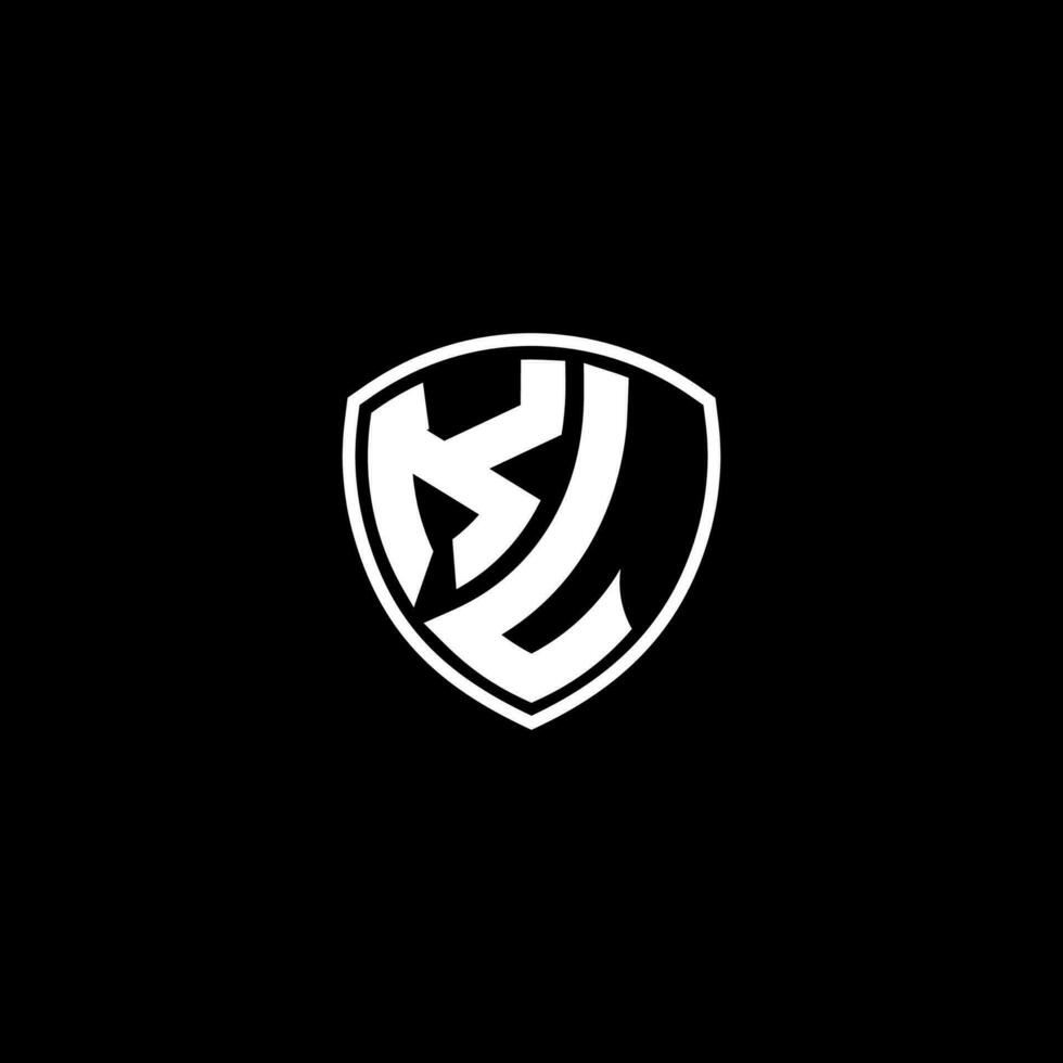 KL Initial Letter in Modern concept Monogram Shield Logo vector