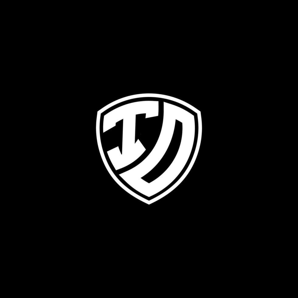 IO Initial Letter in Modern concept Monogram Shield Logo vector