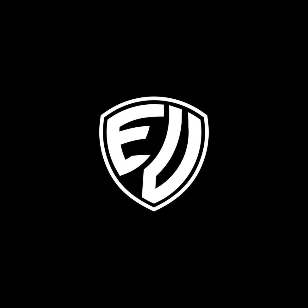 EV Initial Letter in Modern concept Monogram Shield Logo vector