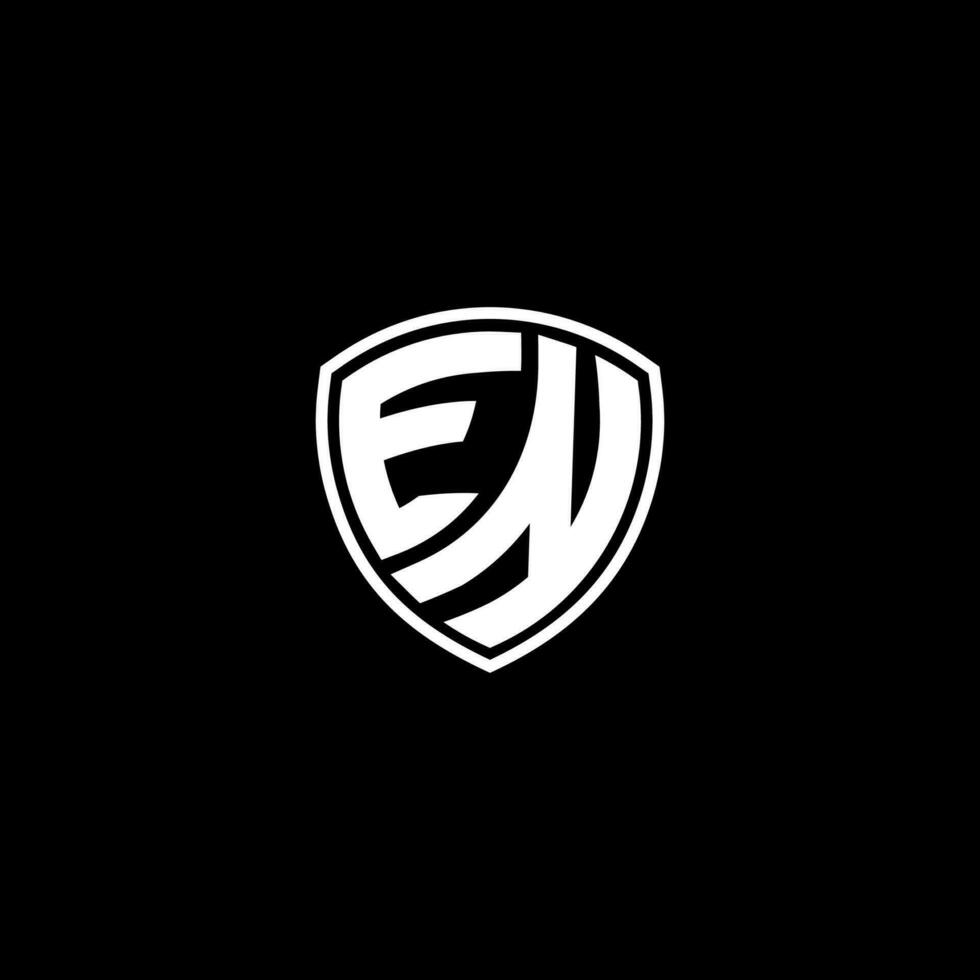 EN Initial Letter in Modern concept Monogram Shield Logo vector