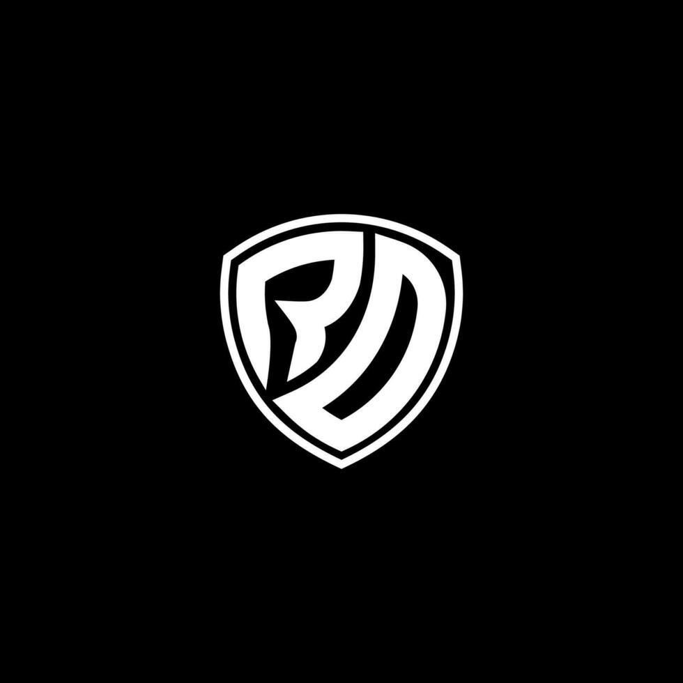 RD Initial Letter in Modern concept Monogram Shield Logo vector