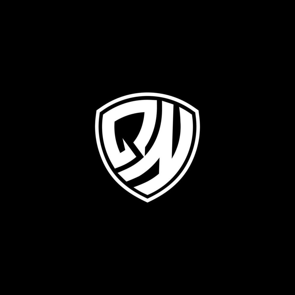 QN Initial Letter in Modern concept Monogram Shield Logo vector
