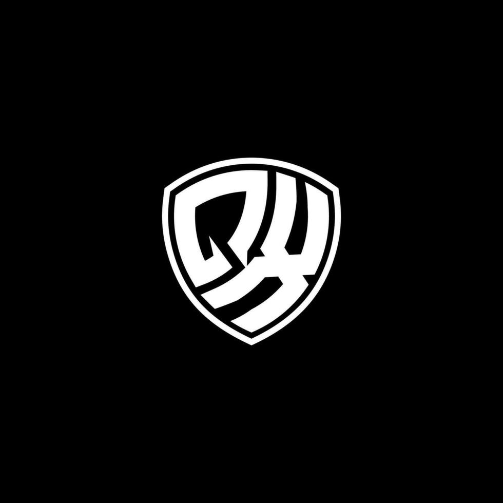 QX Initial Letter in Modern concept Monogram Shield Logo vector