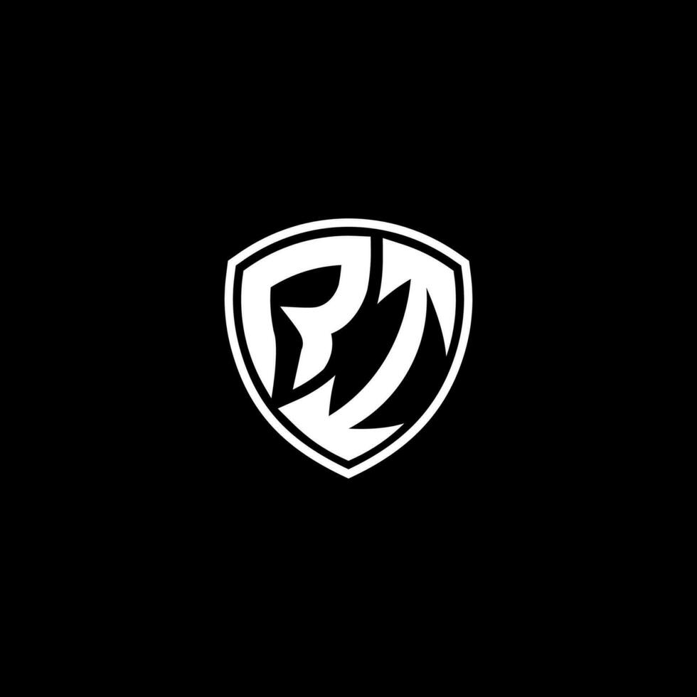 RI Initial Letter in Modern concept Monogram Shield Logo vector