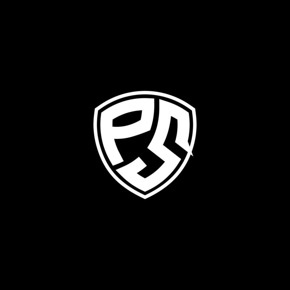 PS Initial Letter in Modern concept Monogram Shield Logo vector