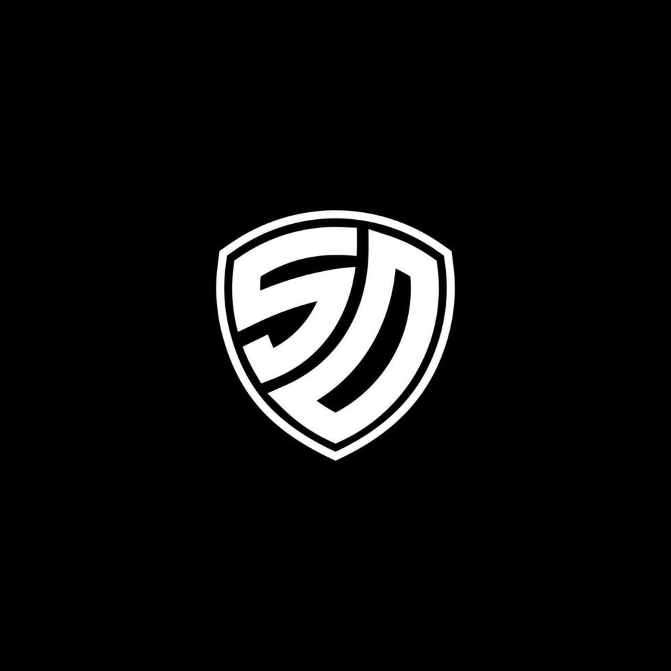 SO Initial Letter in Modern concept Monogram Shield Logo vector
