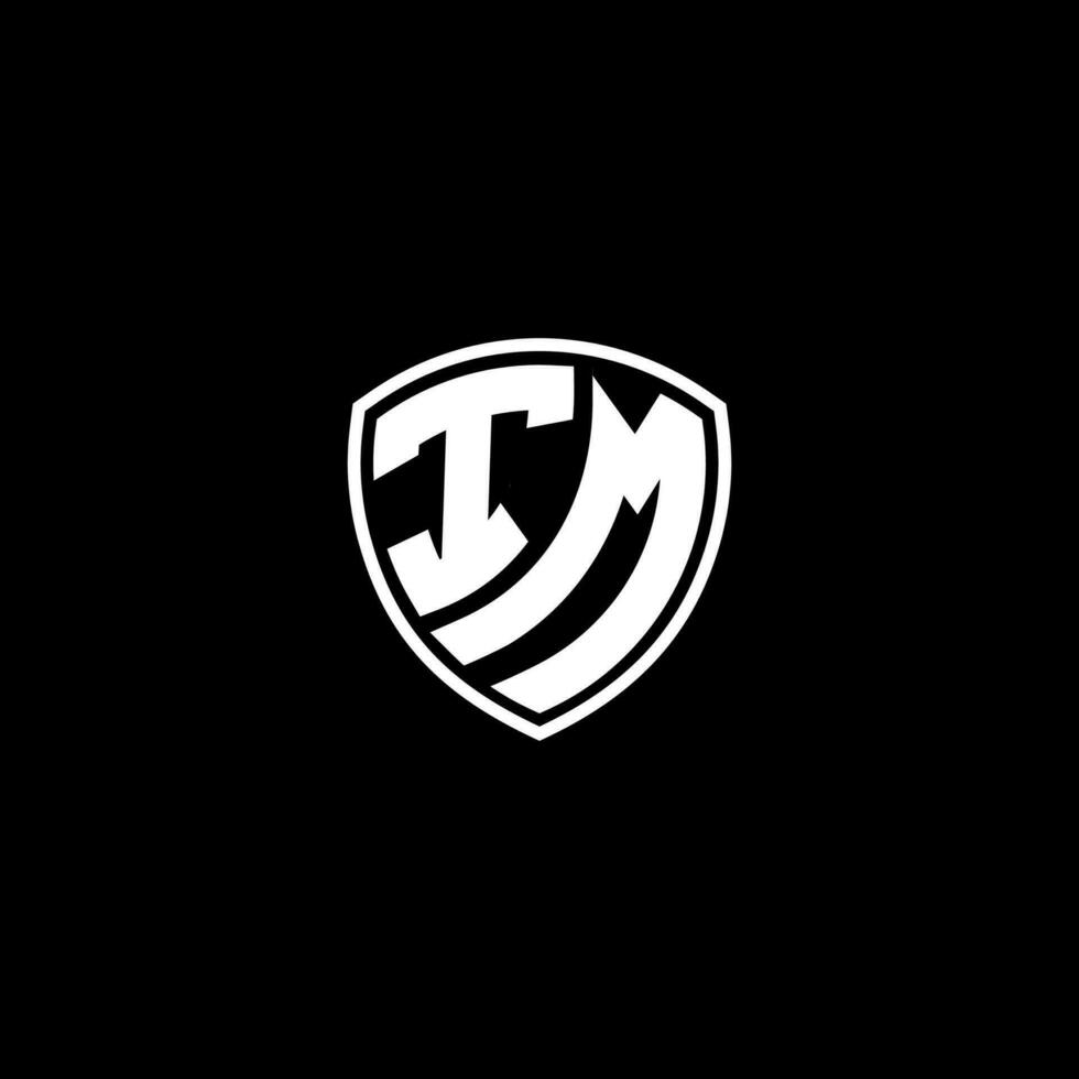 IM Initial Letter in Modern concept Monogram Shield Logo vector