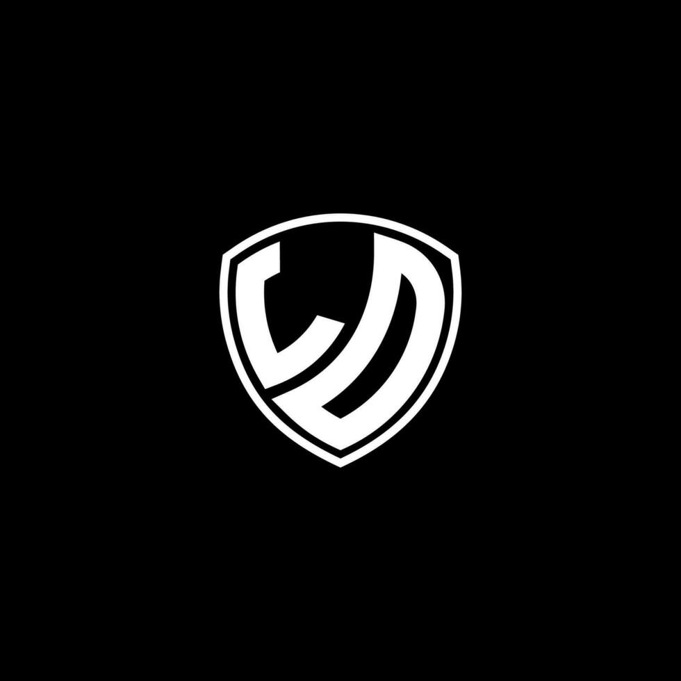 LD Initial Letter in Modern concept Monogram Shield Logo vector