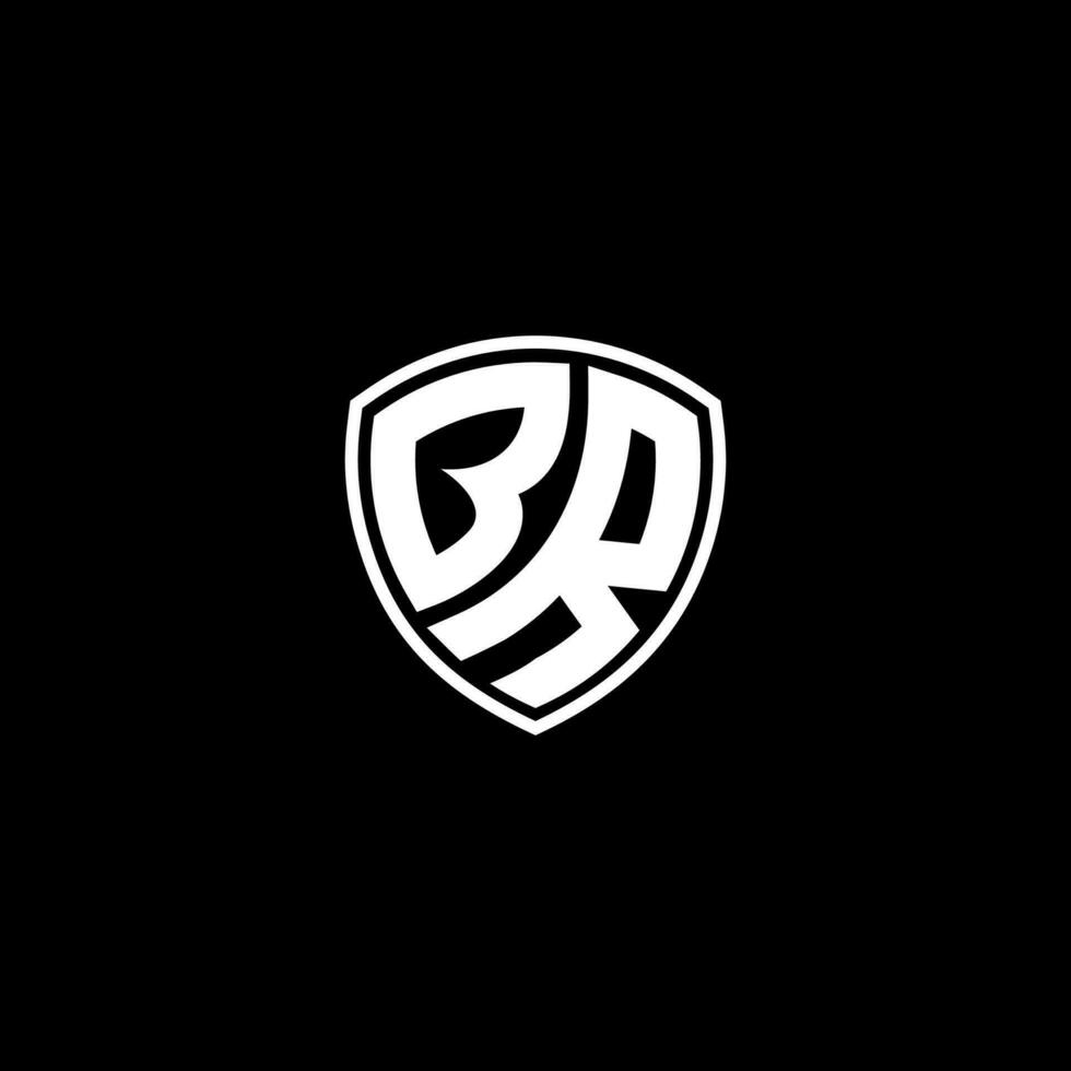 BR Initial Letter in Modern concept Monogram Shield Logo vector