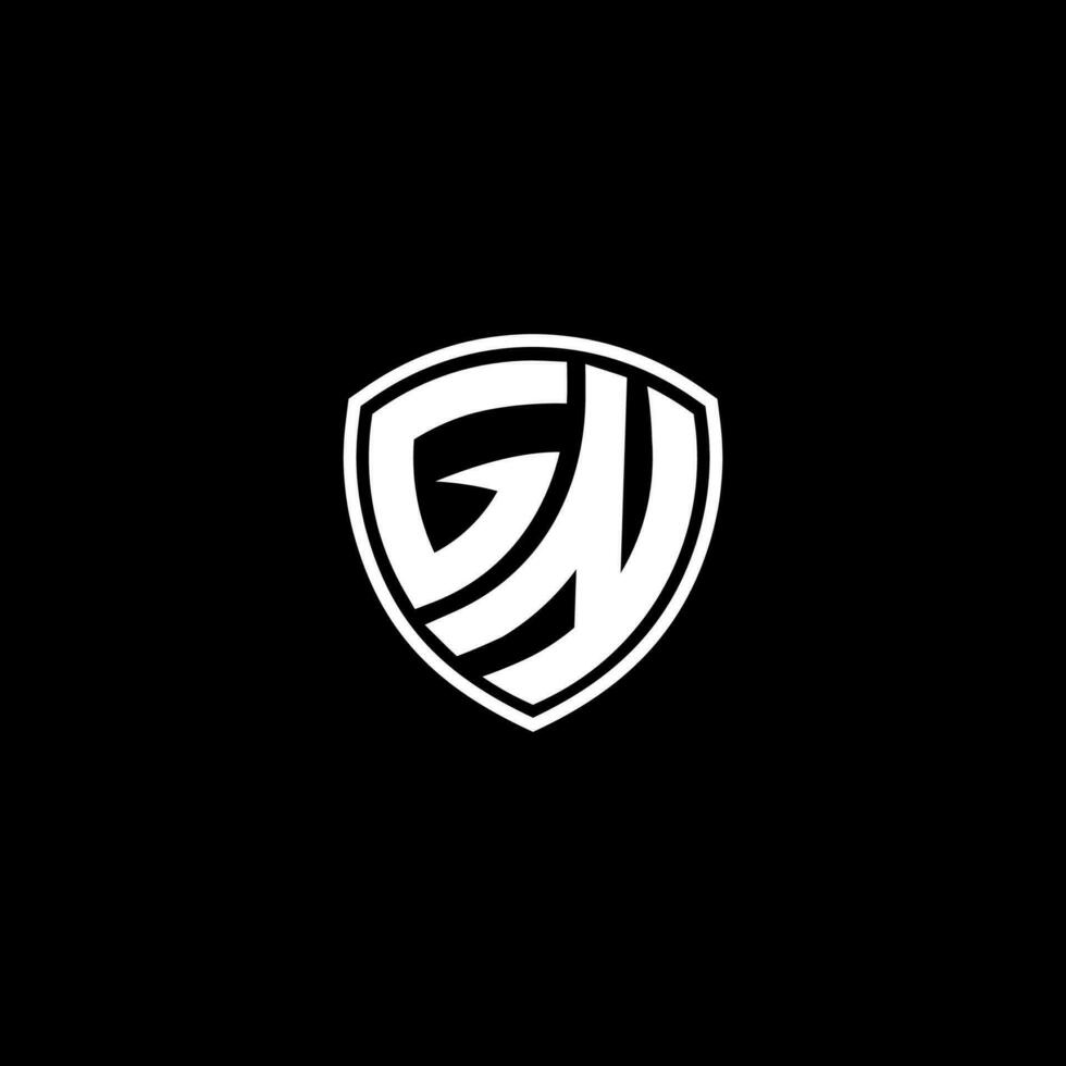 GN Initial Letter in Modern concept Monogram Shield Logo vector