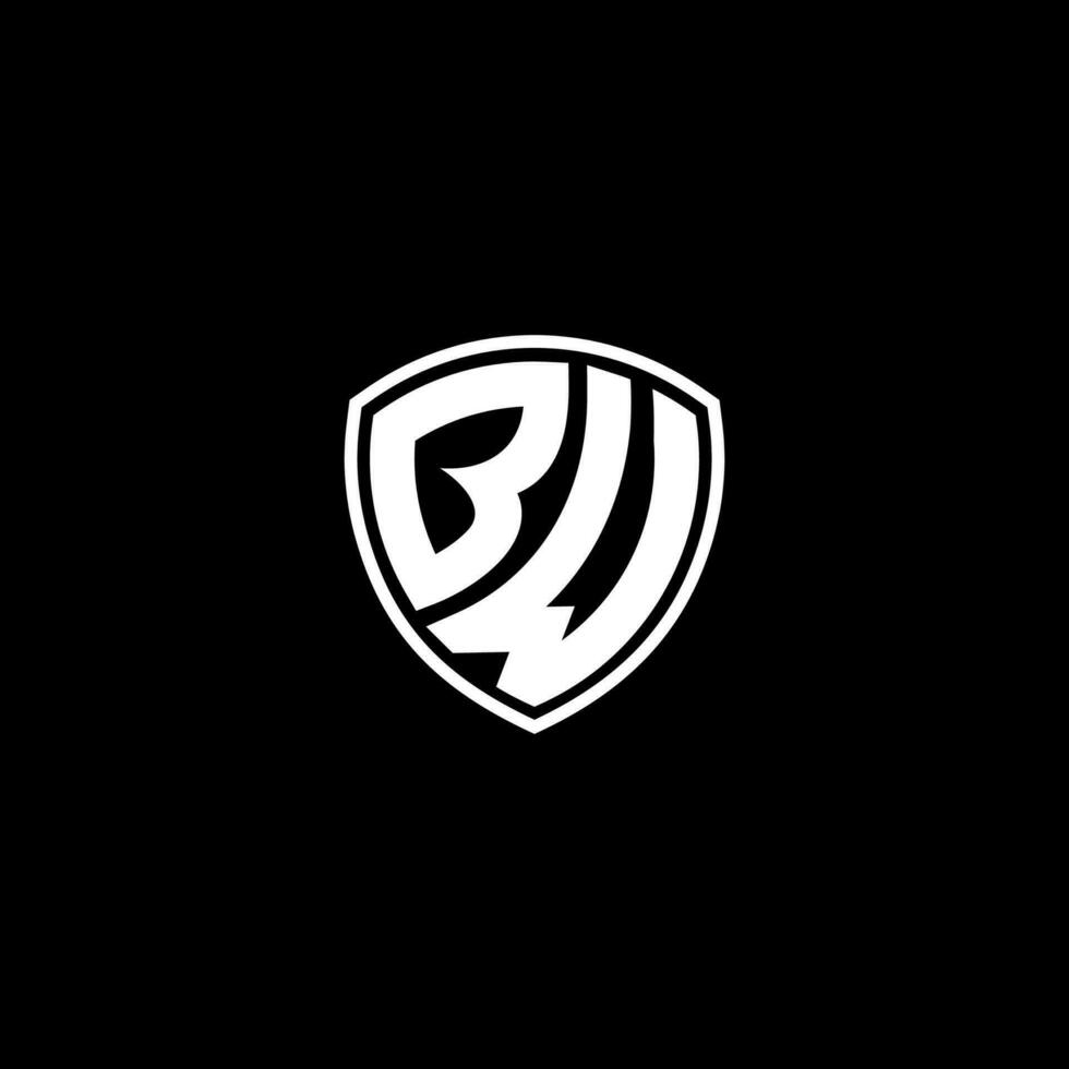 BW Initial Letter in Modern concept Monogram Shield Logo vector