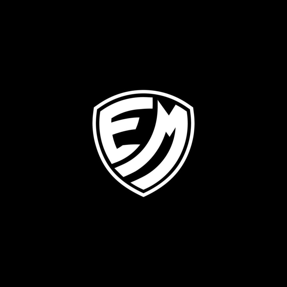 EM Initial Letter in Modern concept Monogram Shield Logo vector