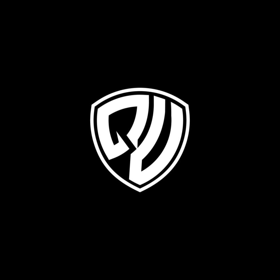 QV Initial Letter in Modern concept Monogram Shield Logo vector
