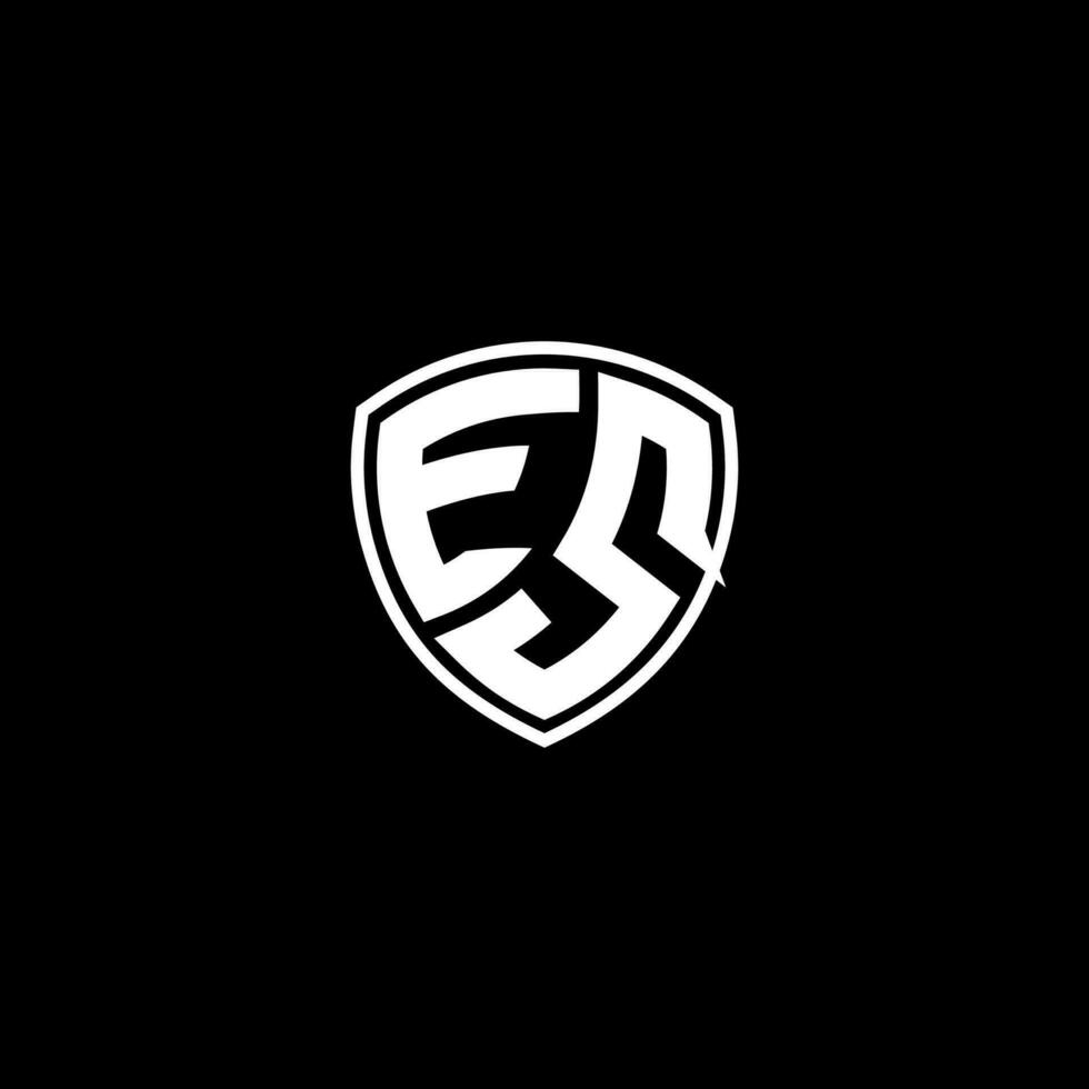 ES Initial Letter in Modern concept Monogram Shield Logo vector