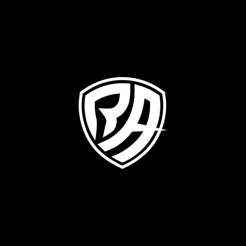RA Initial Letter in Modern concept Monogram Shield Logo vector