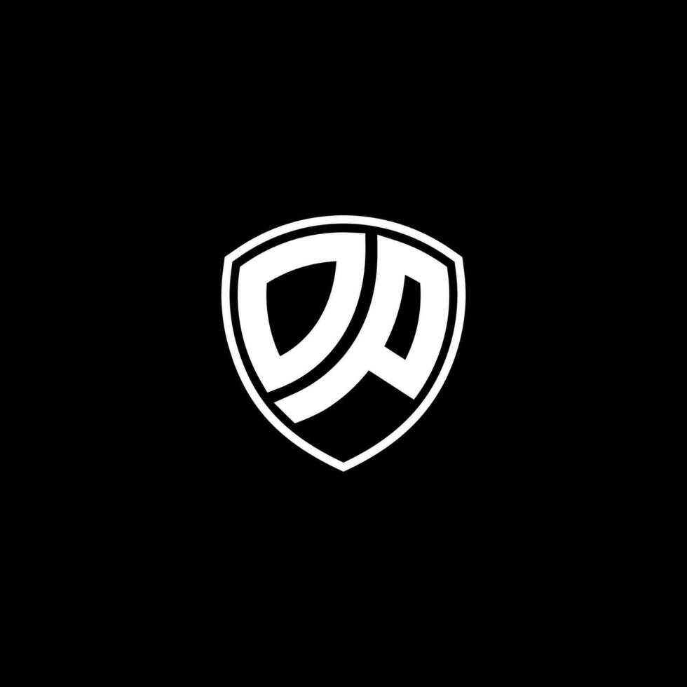 DP Initial Letter in Modern concept Monogram Shield Logo vector