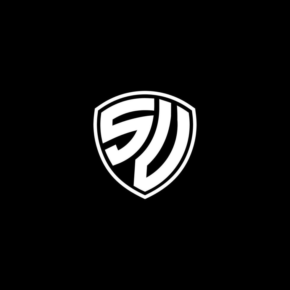 SV Initial Letter in Modern concept Monogram Shield Logo vector
