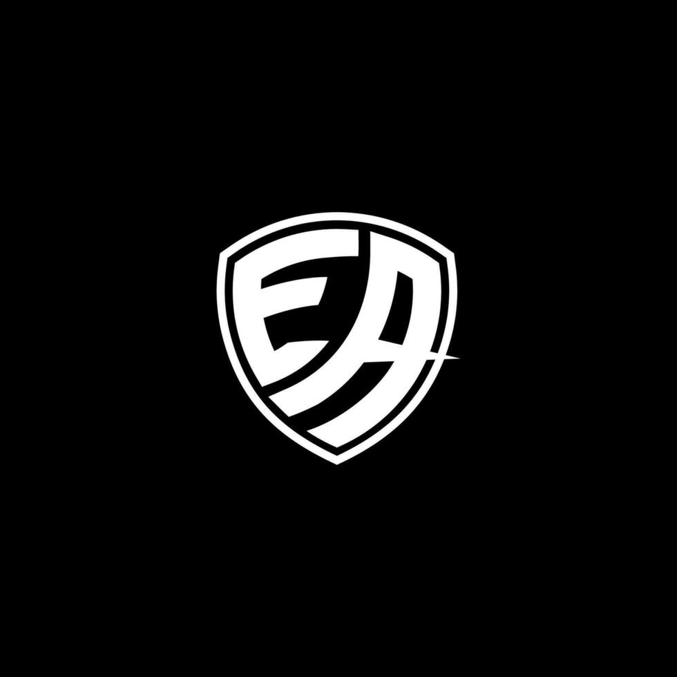EA Initial Letter in Modern concept Monogram Shield Logo vector