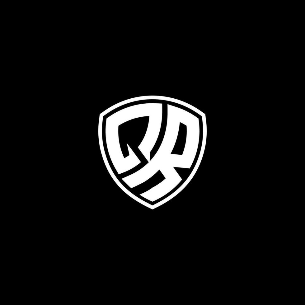 QR Initial Letter in Modern concept Monogram Shield Logo vector