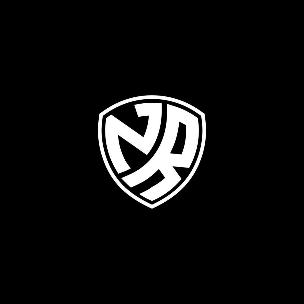 NR Initial Letter in Modern concept Monogram Shield Logo vector