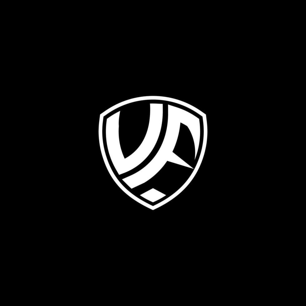 VF Initial Letter in Modern concept Monogram Shield Logo vector