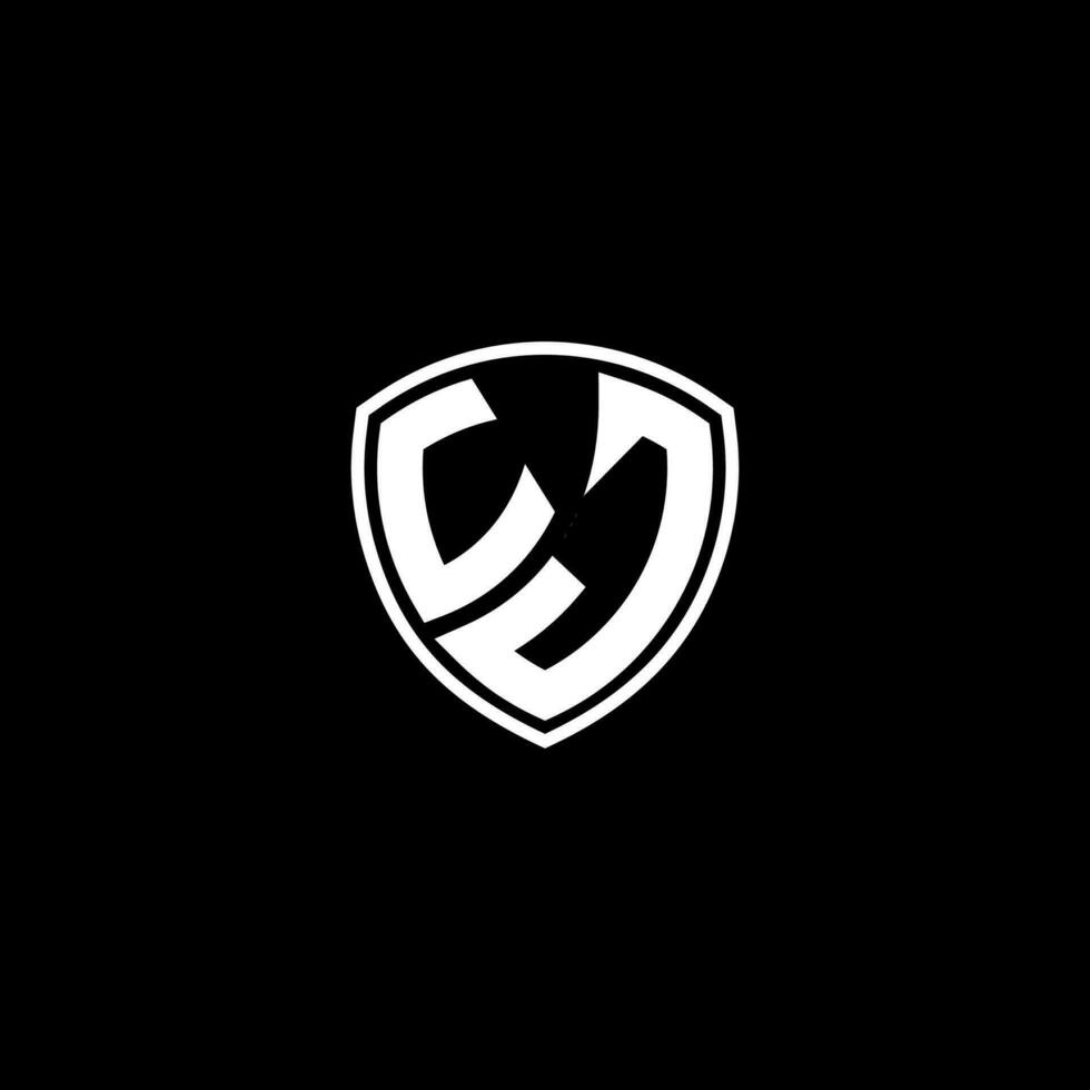 UJ Initial Letter in Modern concept Monogram Shield Logo vector