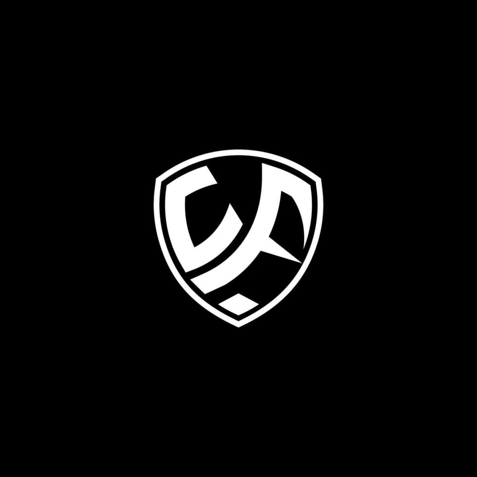 UF Initial Letter in Modern concept Monogram Shield Logo vector