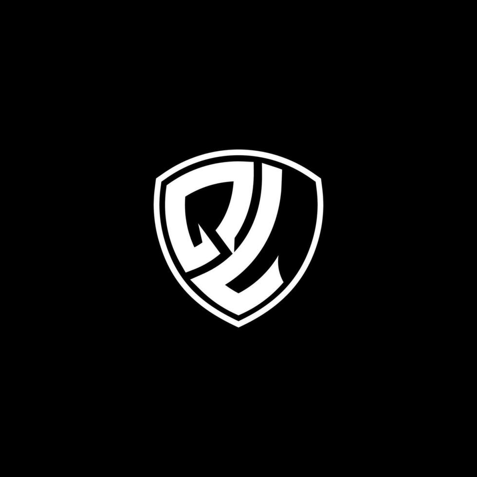QL Initial Letter in Modern concept Monogram Shield Logo vector