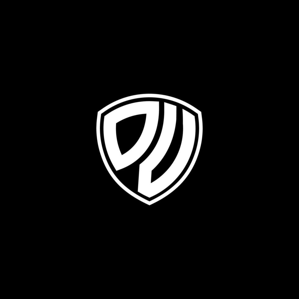 DV Initial Letter in Modern concept Monogram Shield Logo vector