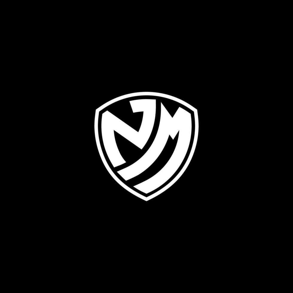NM Initial Letter in Modern concept Monogram Shield Logo vector