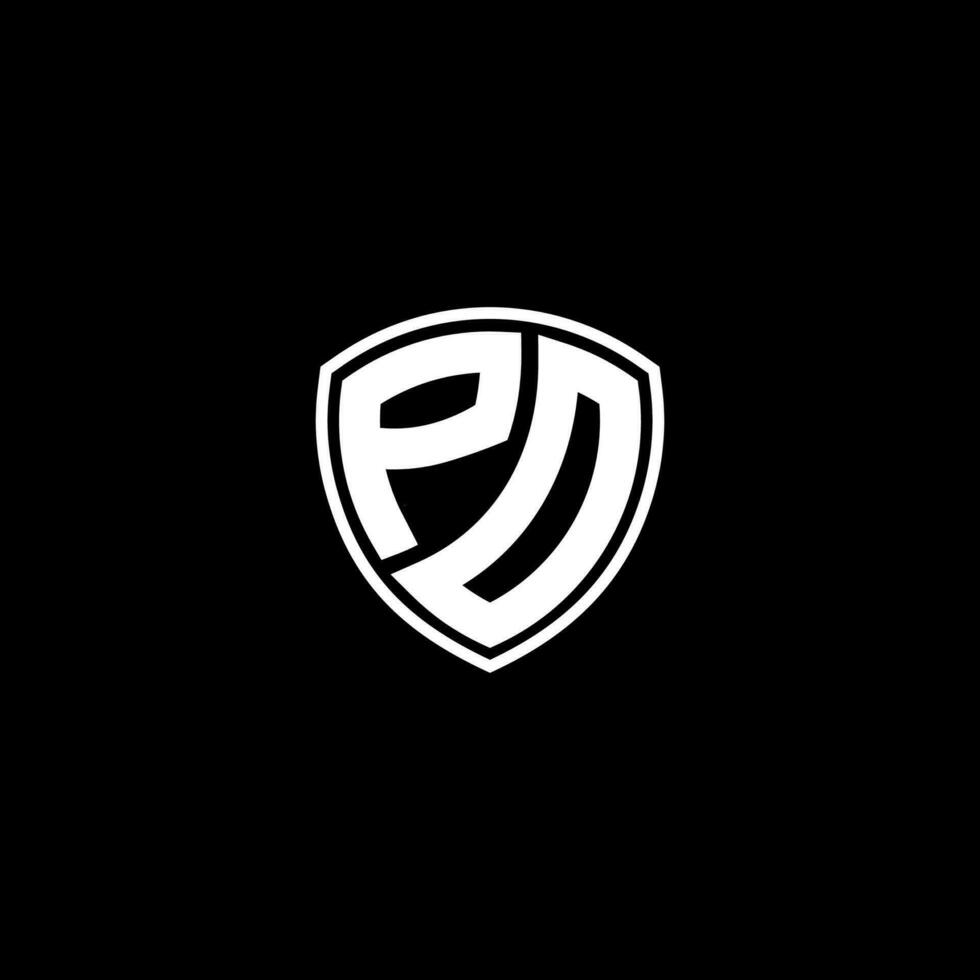 PO Initial Letter in Modern concept Monogram Shield Logo vector