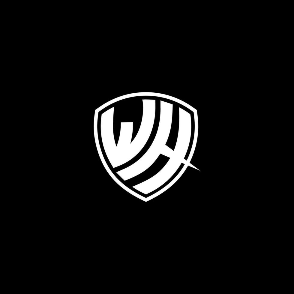 wh inicial letra en moderno concepto monograma proteger logo vector