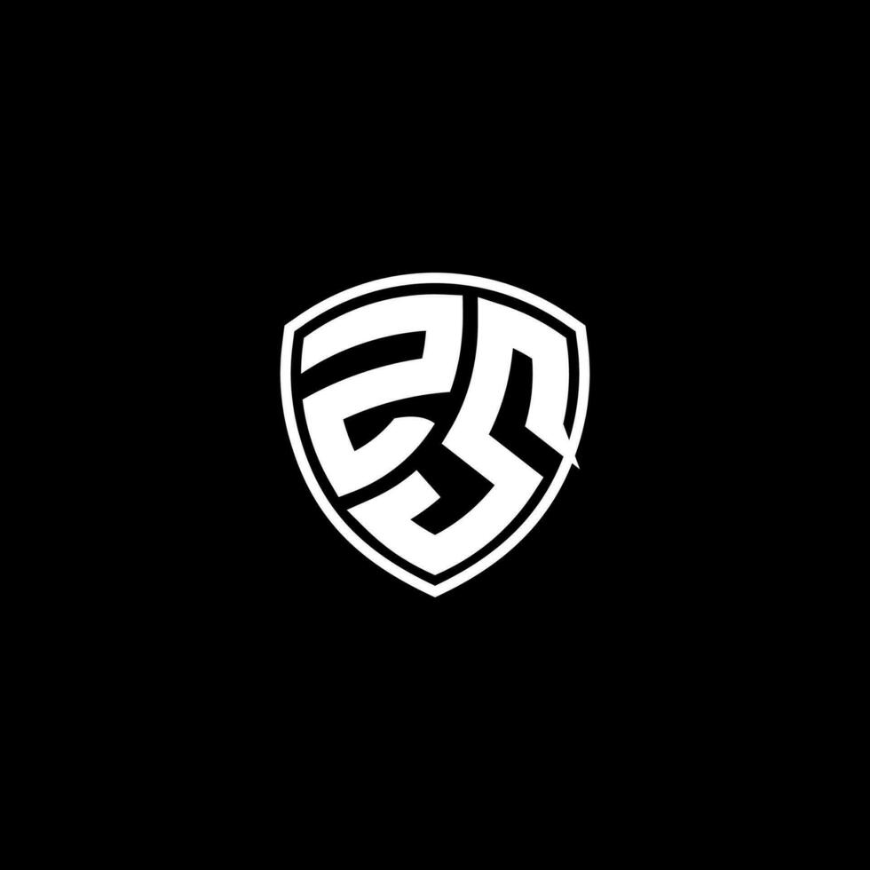 ZS Initial Letter in Modern concept Monogram Shield Logo vector