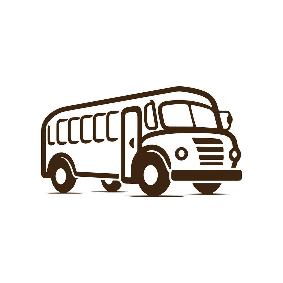 logo de autobús icono colegio autobús vector aislado transporte autobús silueta diseño