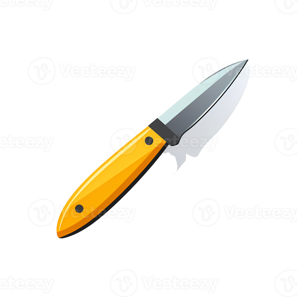 Ai generated knife icon, cartoon style, isolated on transparent background png
