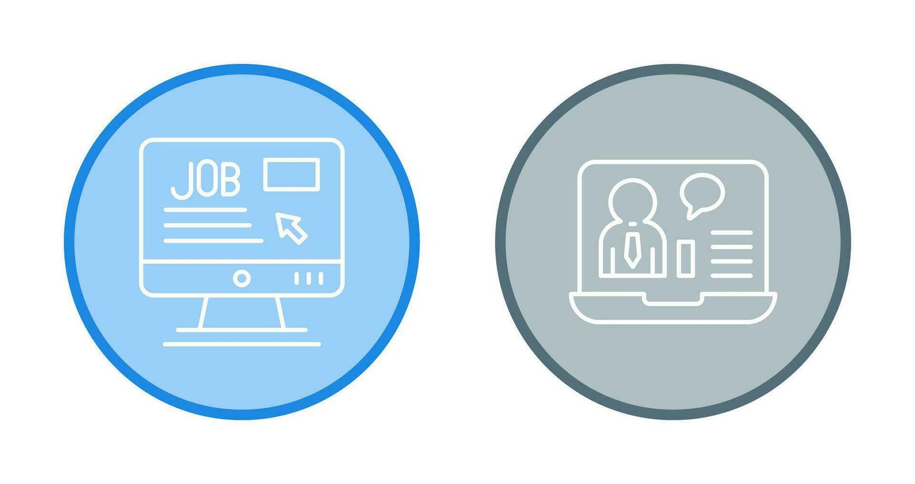 Online Job and Online Job Interview Icon vector