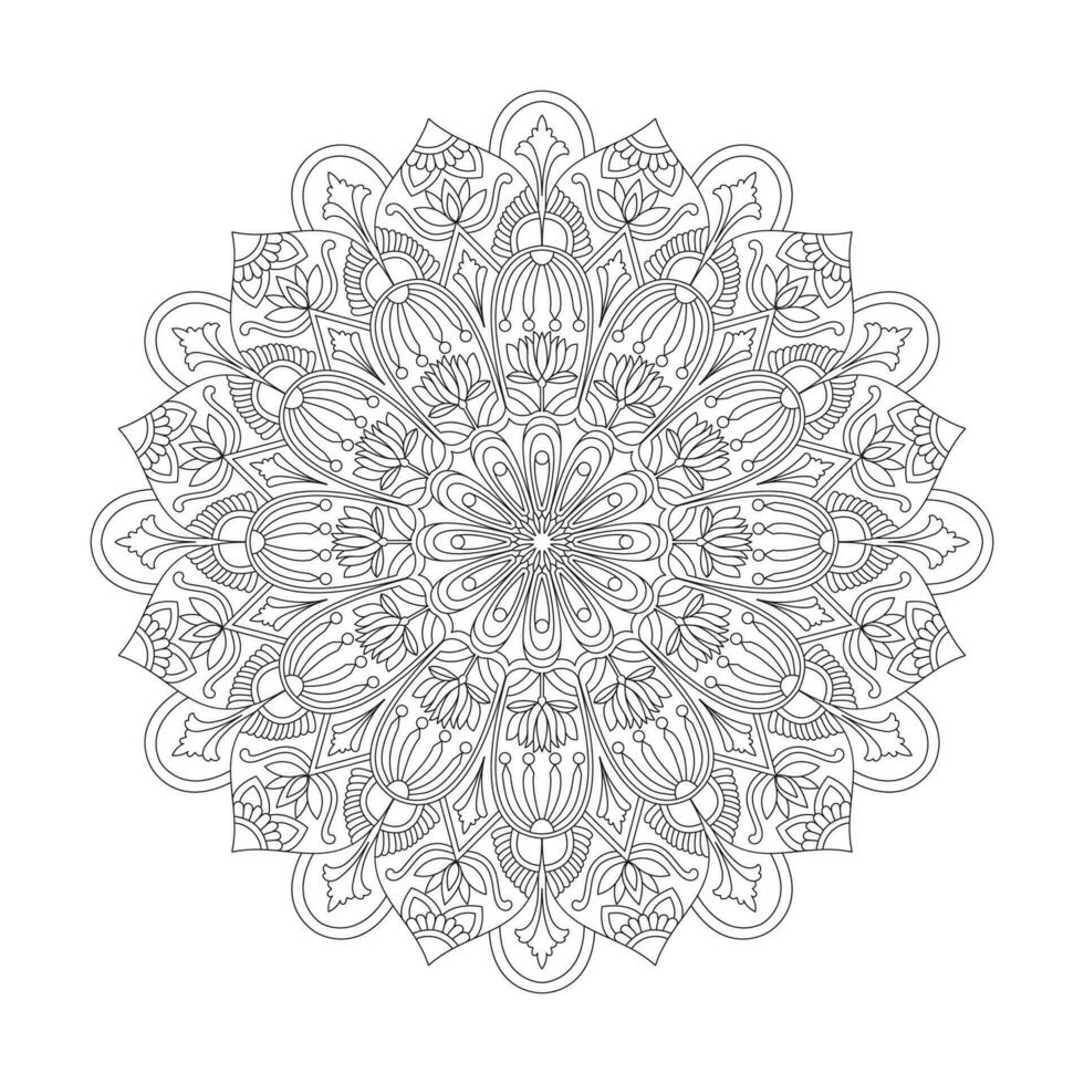 Spiritual Delight adult mandala coloring book page for kdp book interior vector