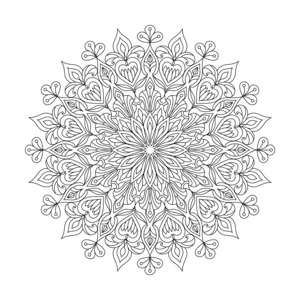 Mandala whimsical serenity coloring book page for kdp book interior vector