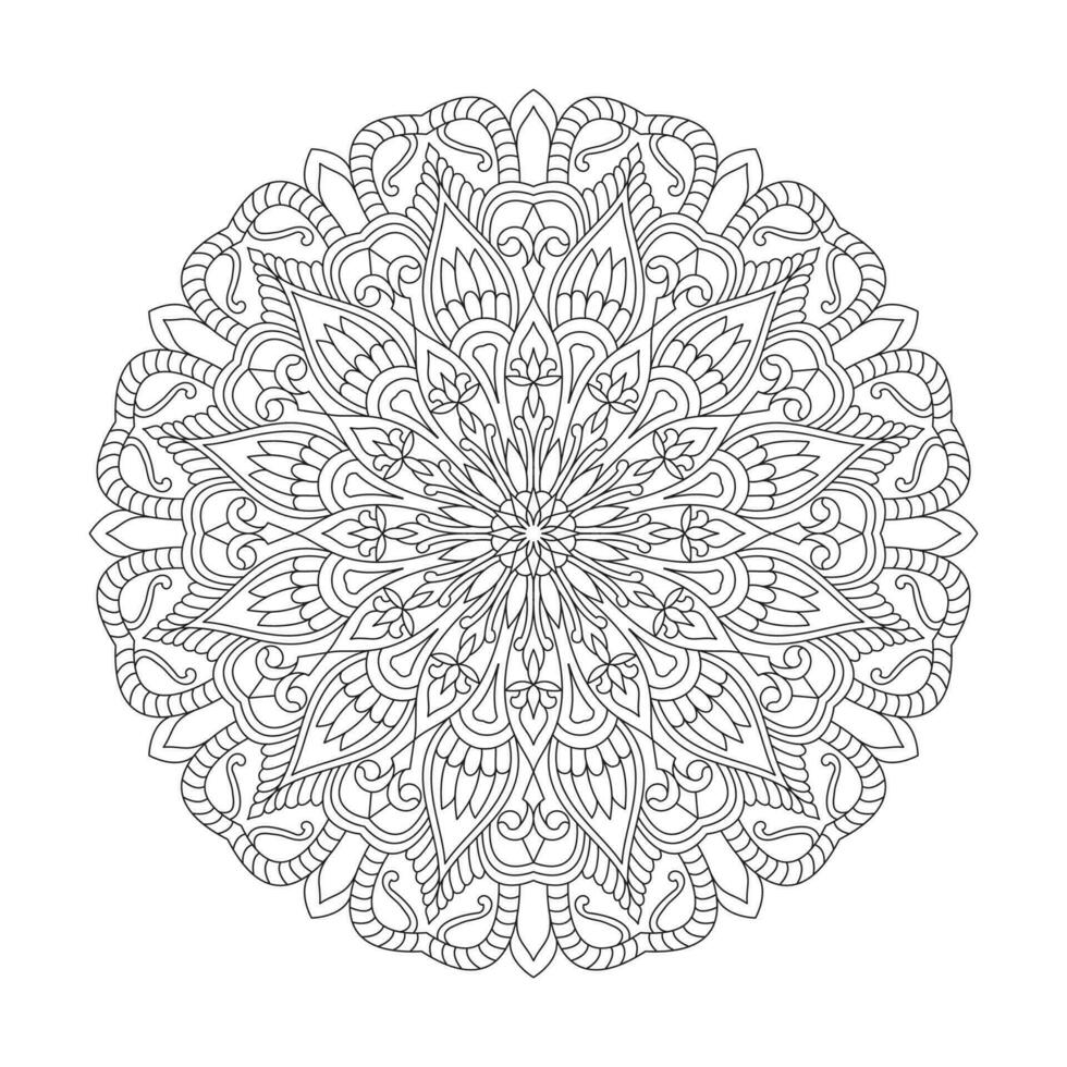 Adult Tranquil Harmony mandala design coloring book page for kdp book interior vector