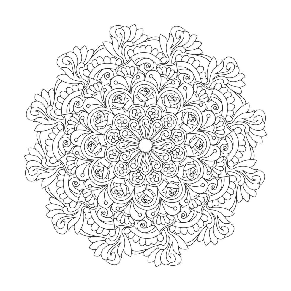 Adult celestial whirls coloring book page for kdp book interior vector