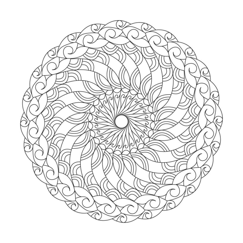 Adult blossoming tranquility mandala coloring book page for kdp book interior vector