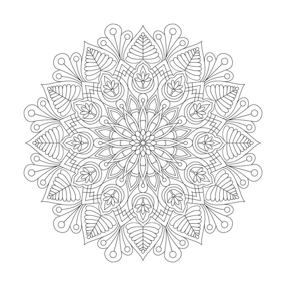 Mystic beauty adult mandala coloring book page for kdp book interior vector