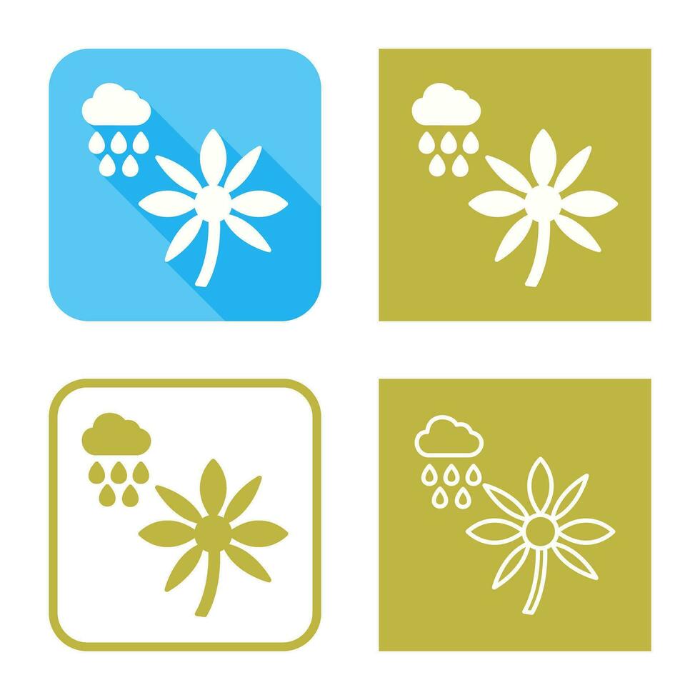 Flower with rain Vector Icon